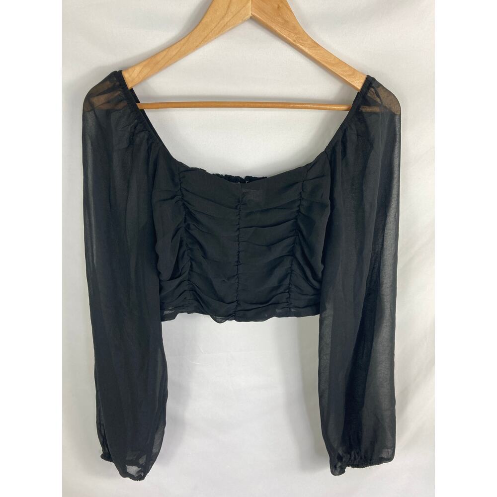 Altard State Black Long Sleeve Crop Top Size Medium